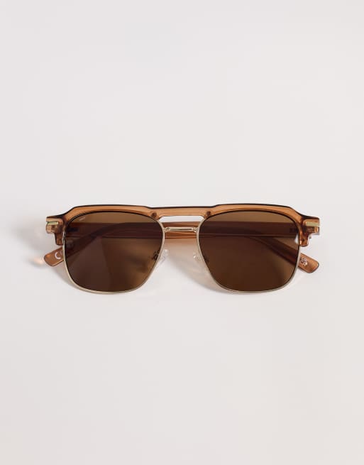Gafas de sol tostadas de estilo retro con lentes marrones de ASOS DESIGN, 3 de 3