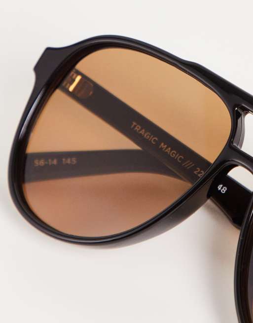 Gafas de sol tostado negruzco de estilo aviador Tragic Magic de Le Specs , 4 de 4