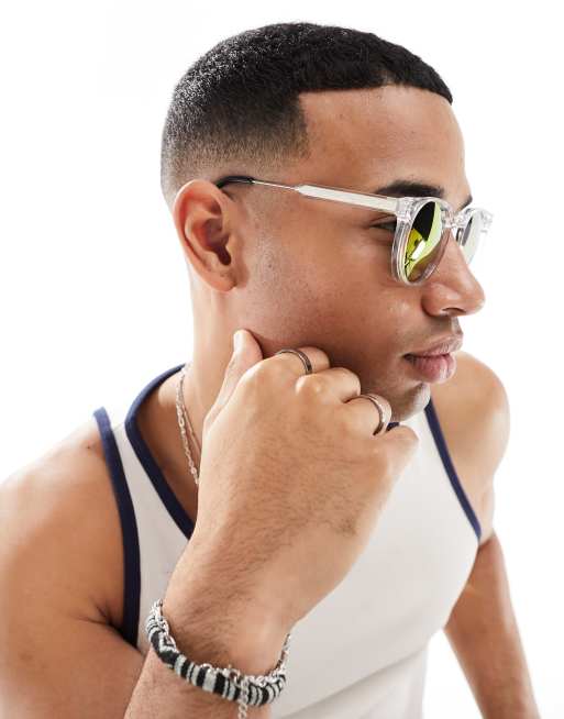 Gafas de sol transparentes con montura redondeada y lentes naranjas efecto espejo Teddy Boy de Spitfire ASOS