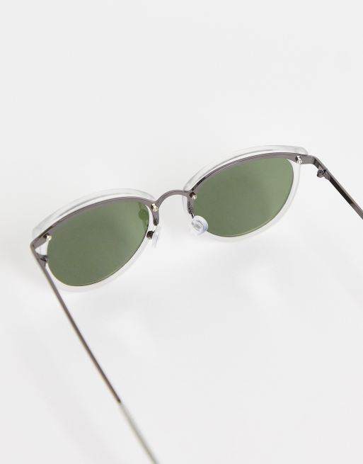 Gafas de sol transparentes redondas con lentes verdes de Topman, 3 de 4