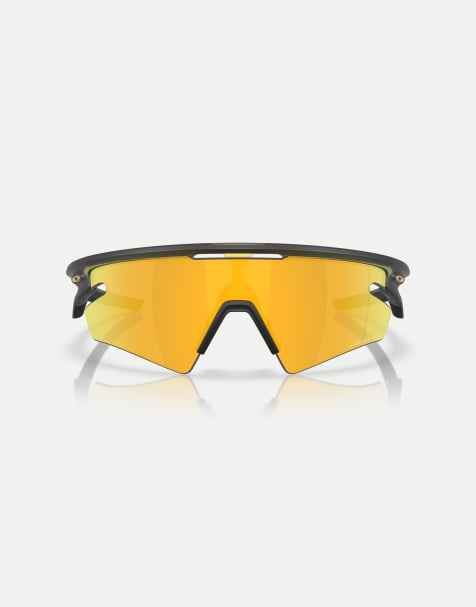 Gafas de sol verde oliva mate rectangulares recortadas con lentes doradas efecto espejo polarizadas Sphaera™ de Oakley - view 1