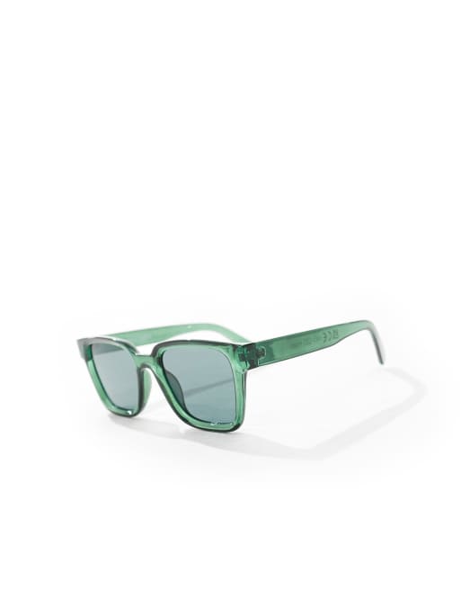 Gafas de sol verdes cuadradas de Jack Jones ASOS