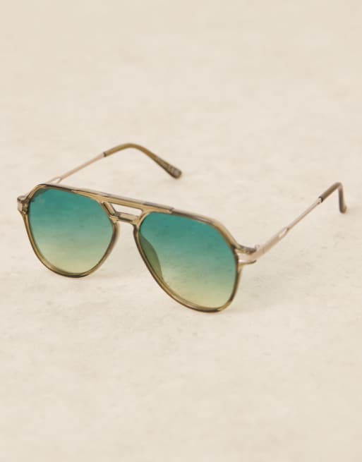 Gafas de sol verdes de estilo aviador de Jeepers Peepers, 2 de 3