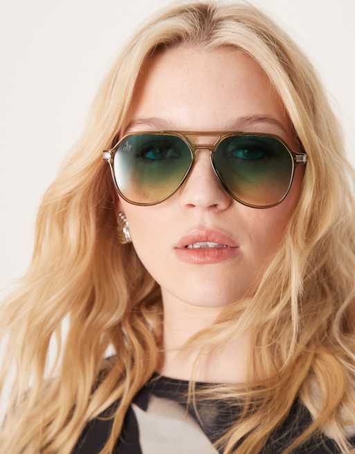 Gafas de sol verdes de estilo aviador de Jeepers Peepers, 3 de 3
