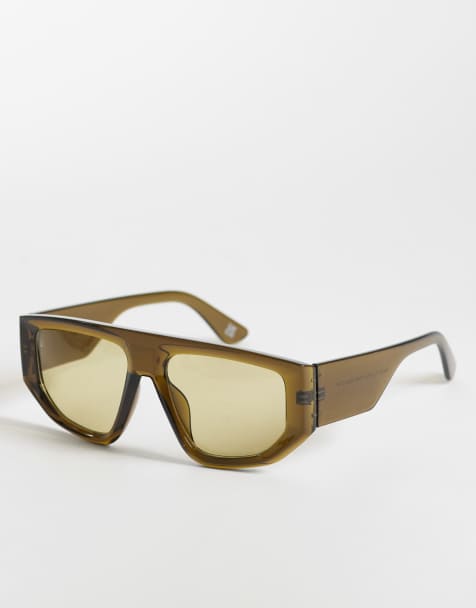 Gafas de sol verdes estilo aviador extragrandes con montura angular de ASOS DESIGN - view 1