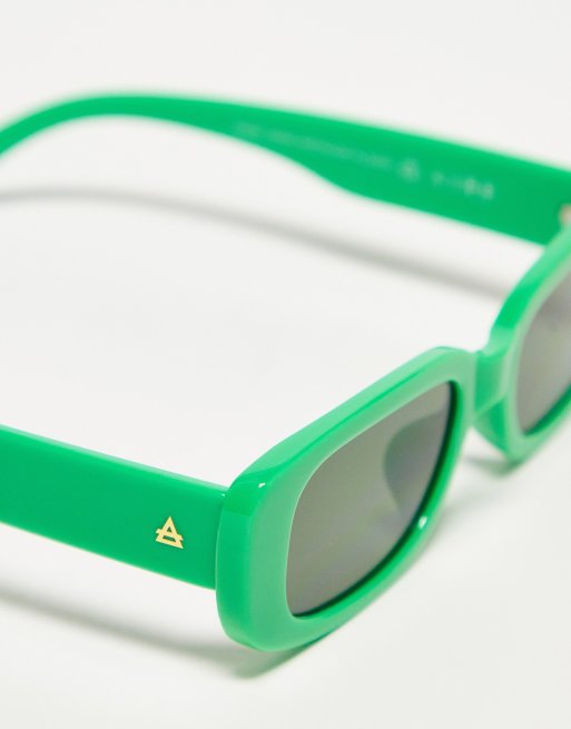 Gafas de sol verde neón con diseño envolvente Rave de ASOS DESIGN