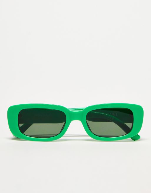 Gafas de sol verde neón con diseño envolvente Rave de ASOS DESIGN