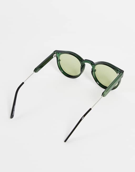 Gafas de sol verdes redondeadas con lentes en el mismo tono Post Punk exclusivas en ASOS de Spitfire, 2 de 4