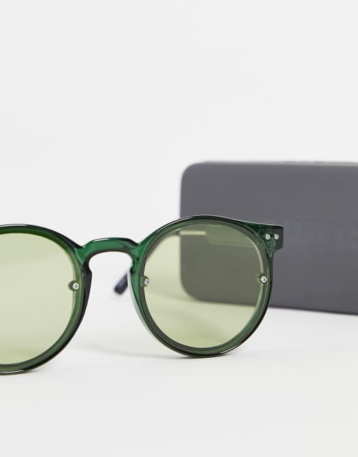 Gafas de sol verdes redondeadas con lentes en el mismo tono Post Punk exclusivas en ASOS de Spitfire, 3 de 4