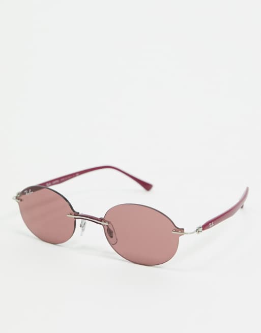 Gafas sol violetas con montura al aire ovalada de Ray-Ban | ASOS