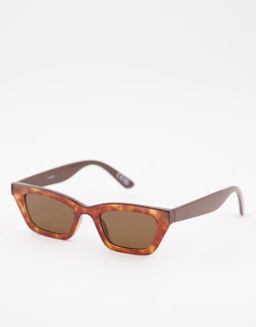 Gafas estilo ojos de gato color carey con detalle en el borde de ASOS DESIGN