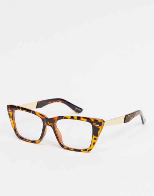 Gafas estilo ojos de gato de carey con filtro de luz azul Prove It de Quay