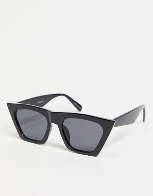 Gafas estilo ojos de gato negras con diseño en punta de Pieces