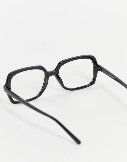 Gafas negras con montura cuadrada y lentes transparentes de ASOS DESIGN, 2 de 4