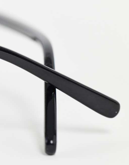 Gafas negras con montura cuadrada y lentes transparentes de ASOS DESIGN, 4 de 4