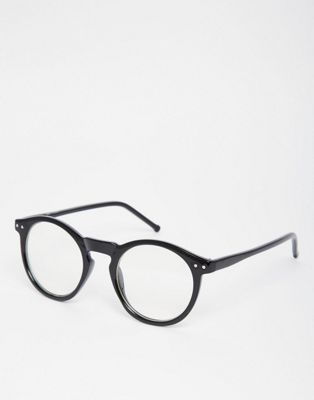 Controlar Corroer Masculinidad Gafas negras con montura redonda y lentes transparentes de ASOS | ASOS