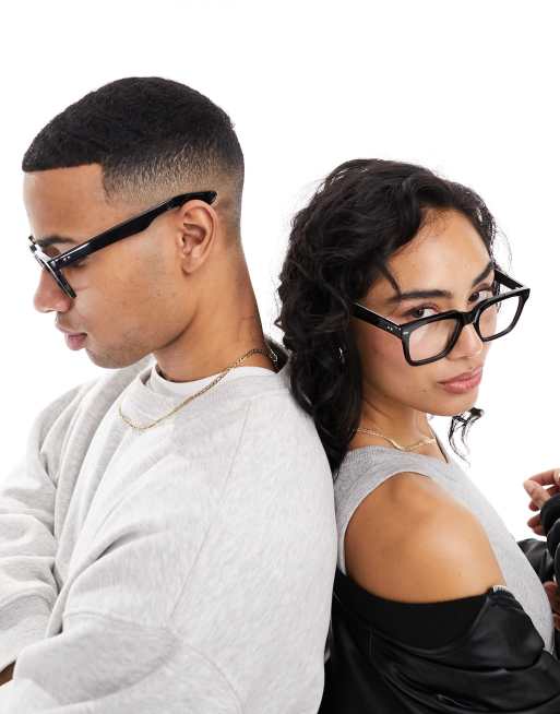 Gafas negras cuadradas con lentes transparentes Cut Forty de Spitfire