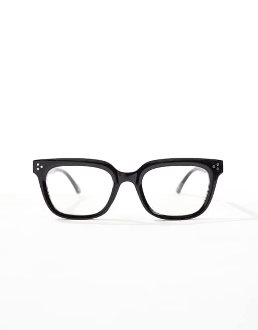 Gafas negras de estilo retro con lentes transparentes de ASOS DESIGN, 4 de 4