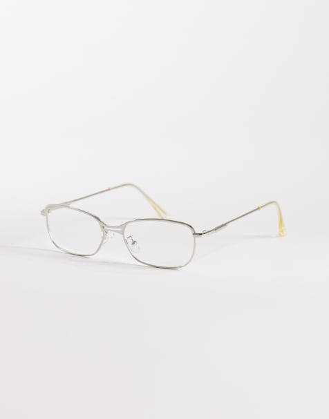 Gafas plateadas rectangulares con lentes transparentes exclusivas de Kaiia - view 1