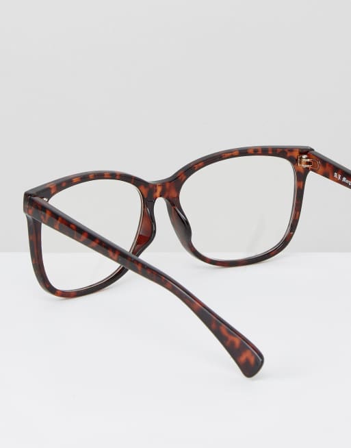 Gafas transparentes con montura redonda de carey de AJ Morgan, 4 de 4