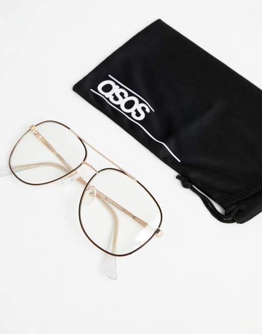 Gafas borde online dorado