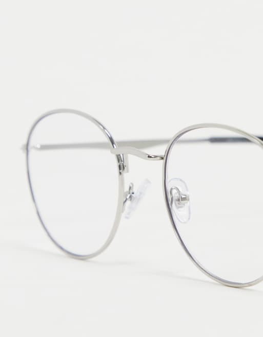 Gafas transparentes redondas en plateado de Jeepers Peepers, 3 de 4