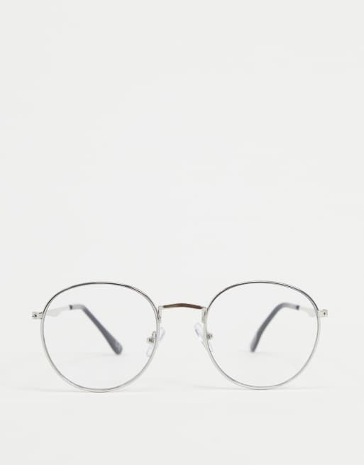 Gafas transparentes redondas en plateado de Jeepers Peepers, 4 de 4