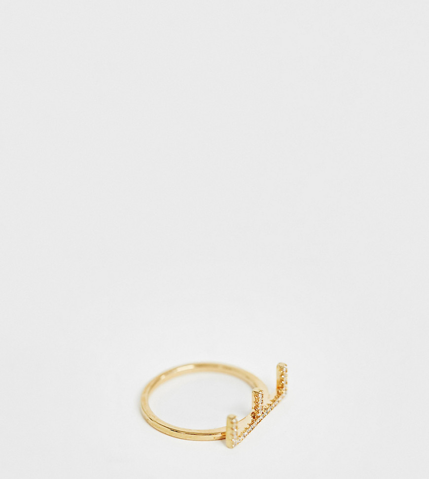 Galleria Armadoro gold plated crystal pave E initial ring