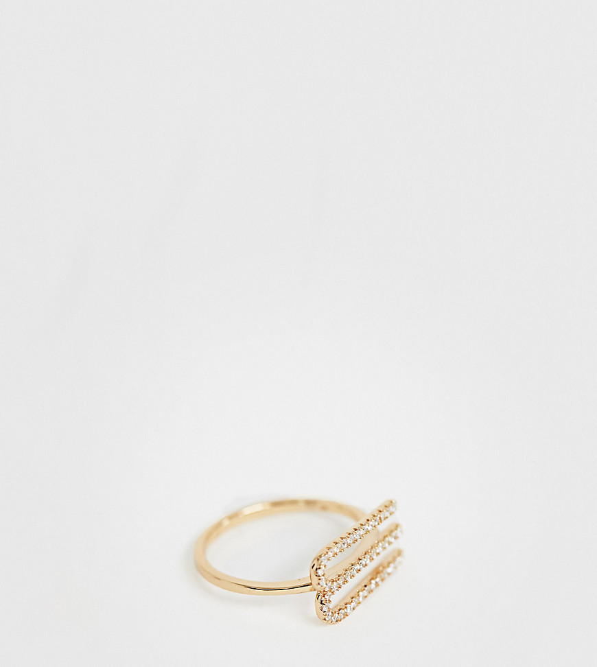 Galleria Armadoro gold plated crystal pave M initial ring
