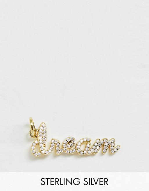 Galleria Armadoro gold plated pave 'dream' necklace charm
