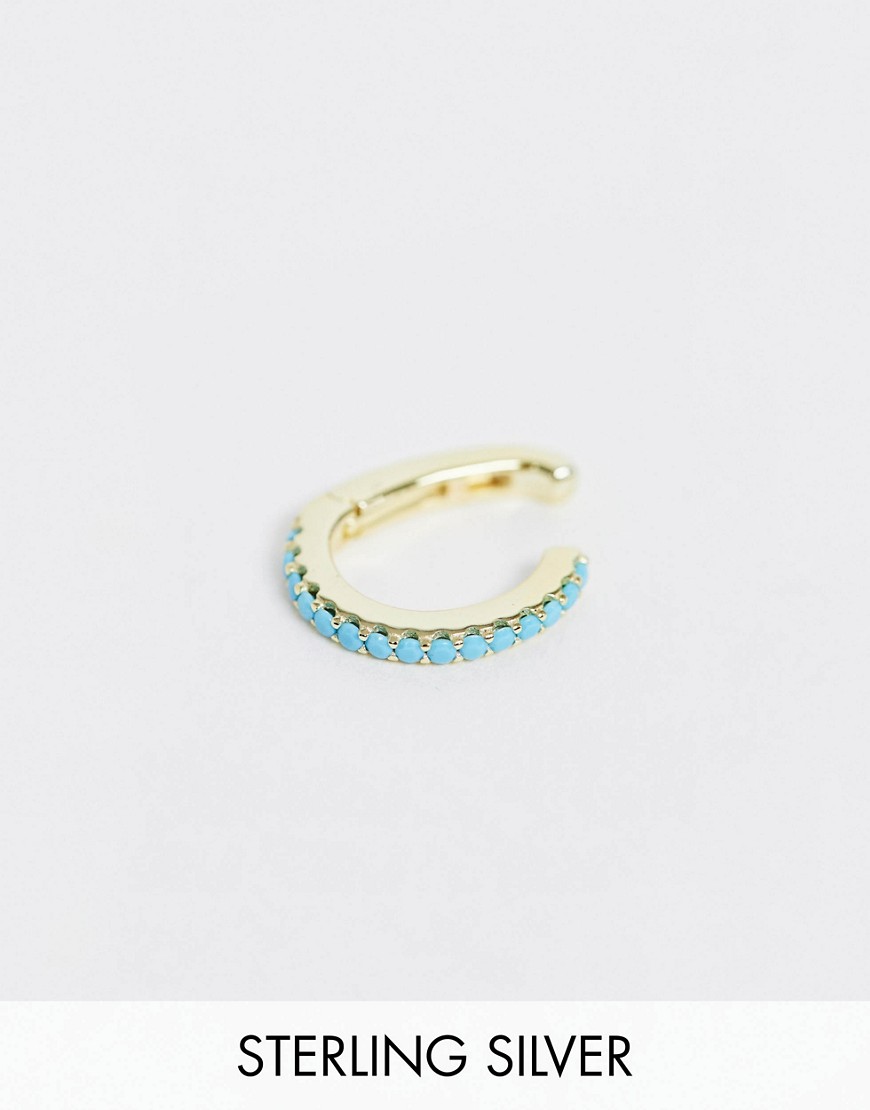 Galleria Armadoro gold plated turquoise pave ear cuff