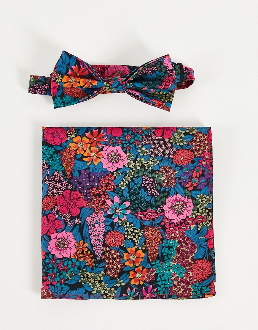 фото Галстук-бабочка и платок-паше с принтом либерти gianni feraud-разноцветный