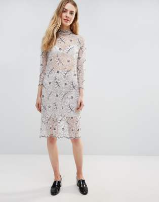 ganni long sleeve dress