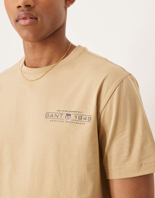 GANT – 1949 – Beige t-shirt med sköldlogga på bröstet, 4 av 4