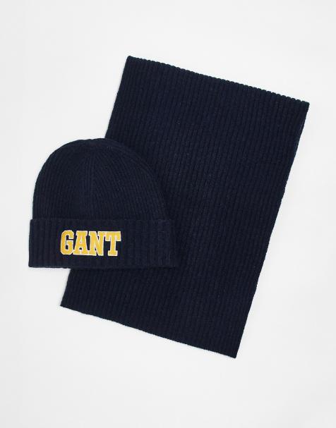 GANT - 1949 - Coffret cadeau avec bonnet à logo et écharpe en maille - Bleu marine - view 1