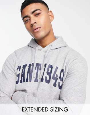 Gant GANT 1949 logo hoodie in grey marl