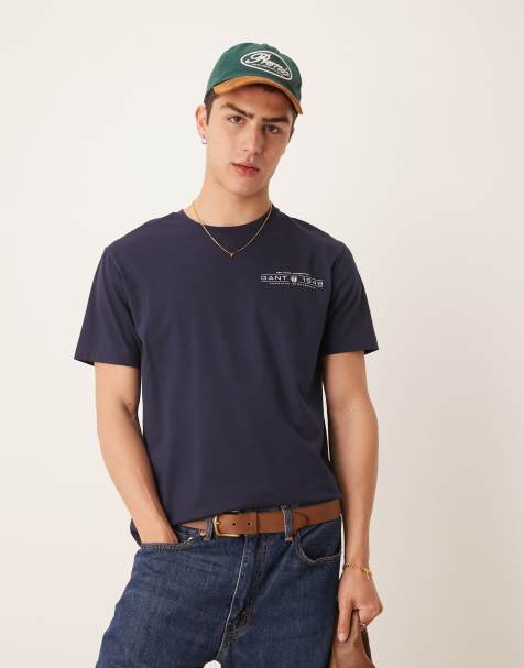 GANT 1949 shield chest logo t-shirt in navy - view 1
