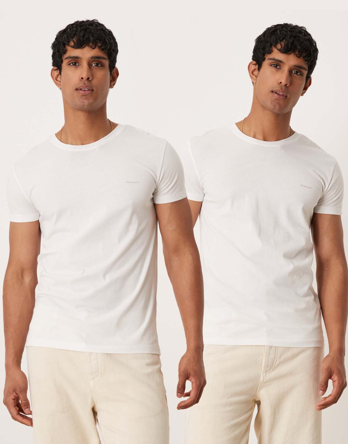 GANT 2 pack lounge tops with shield logo in white