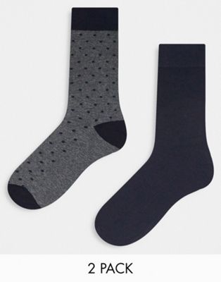 Gant 2 pack polka dot socks in grey