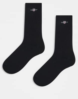 Gant 2-pack Shield Logo Athletic Socks In Animal Print