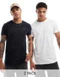 [Gant] GANT 2 pack t-shirts in black/white-Multi Chest 36-38 Black/ white