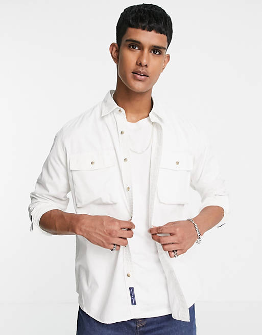 Shirts GANT 2 pocket ripstop worker overshirt in eggshell white 
