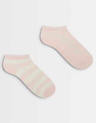 GANT - 2er-Pack gestreifte Socken in Apricot-Rosa