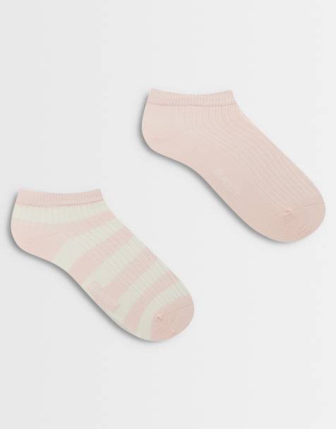 GANT – 2er-Pack gestreifte Socken in Apricot-Rosa - view 1