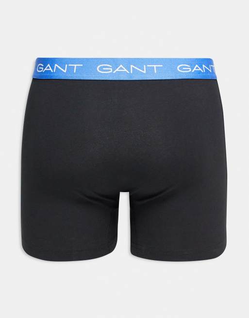 GANT 3-pack boxer briefs with contrast colour waistband in black, 3 of 3