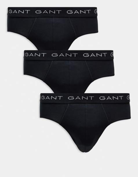 GANT 3-pack briefs with logo waistband in black - view 1