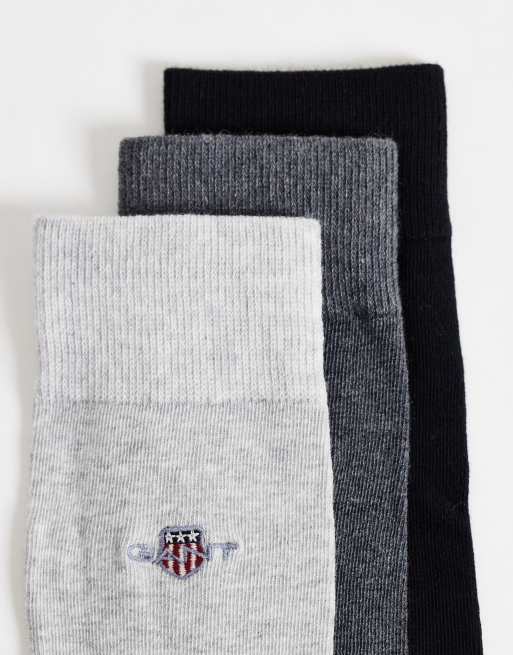GANT 3-pack shield logo socks in mixed grey, 3 of 3