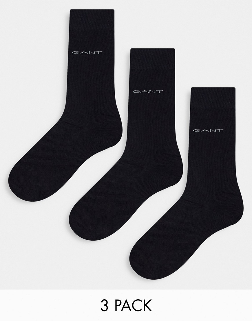 Gant 3-pack socks with logo in black