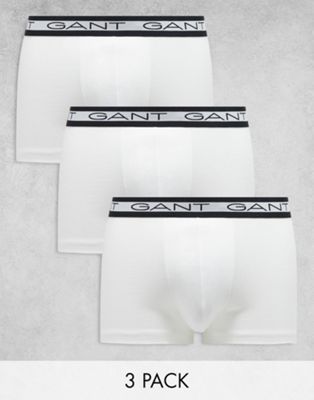 GANT 3 pack underwear with logo waistband in white