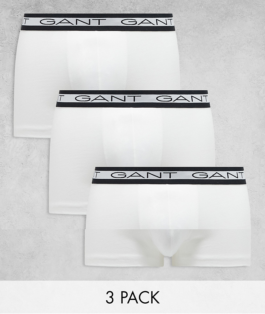 GANT 3 pack underwear with logo waistband in white